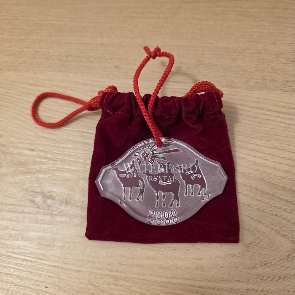 Vintage Waterford Clear Crystal 2000 Christmas 3 Wise Men Camel Holiday Ornament